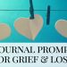 journal prompts for grief - 3 white hearts pinned to washing line
