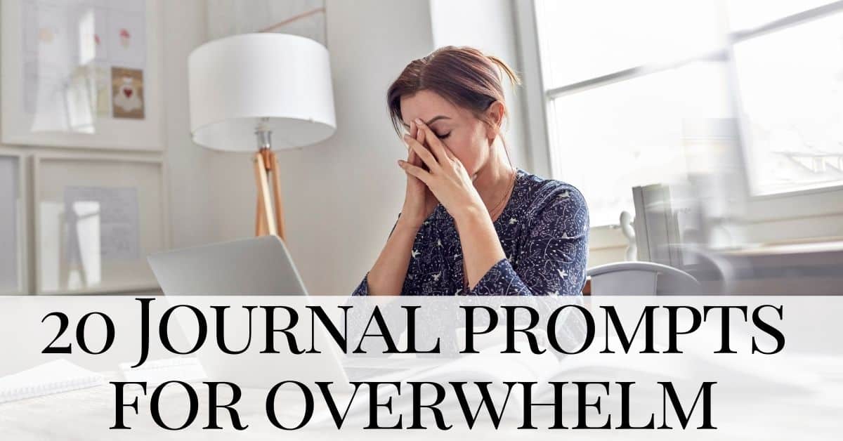 woman looking overwhelmed - journal prompts for feeling overwhelmed