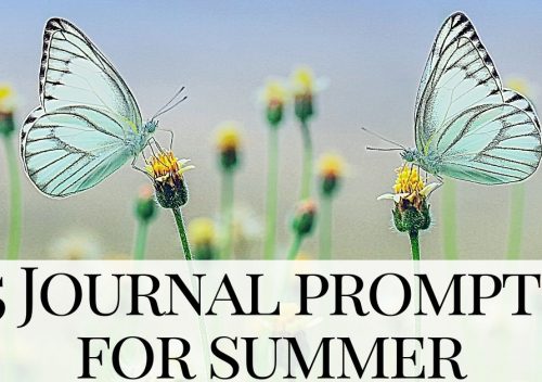 two butterflies with summer flowers - journal prompts for summer
