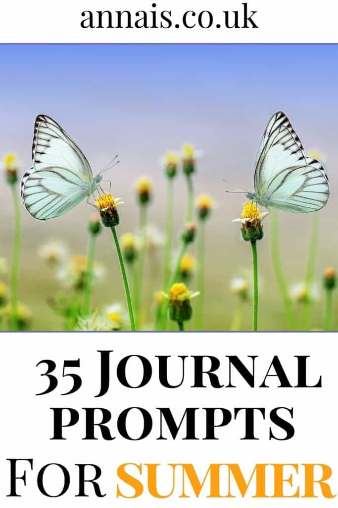 two butterflies with summer flowers - journal prompts for summer