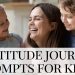 mother and her 2 children smile together - gratitude journal prompts for kids