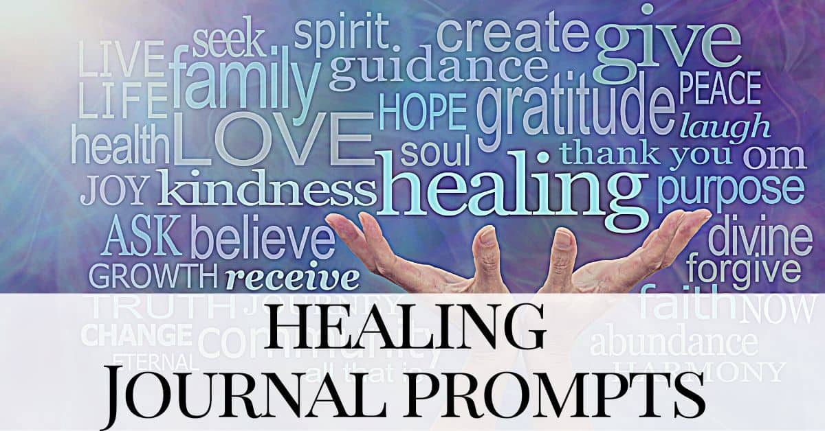 the word healing on purple background - healing journal prompts