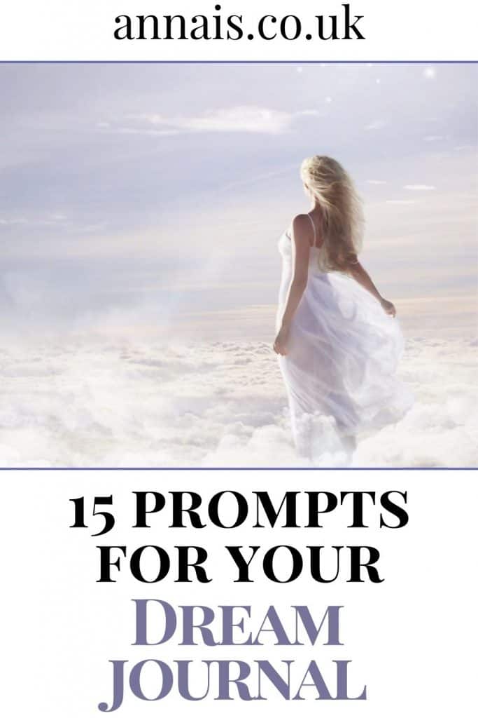 woman standing among clouds. dream journal prompts