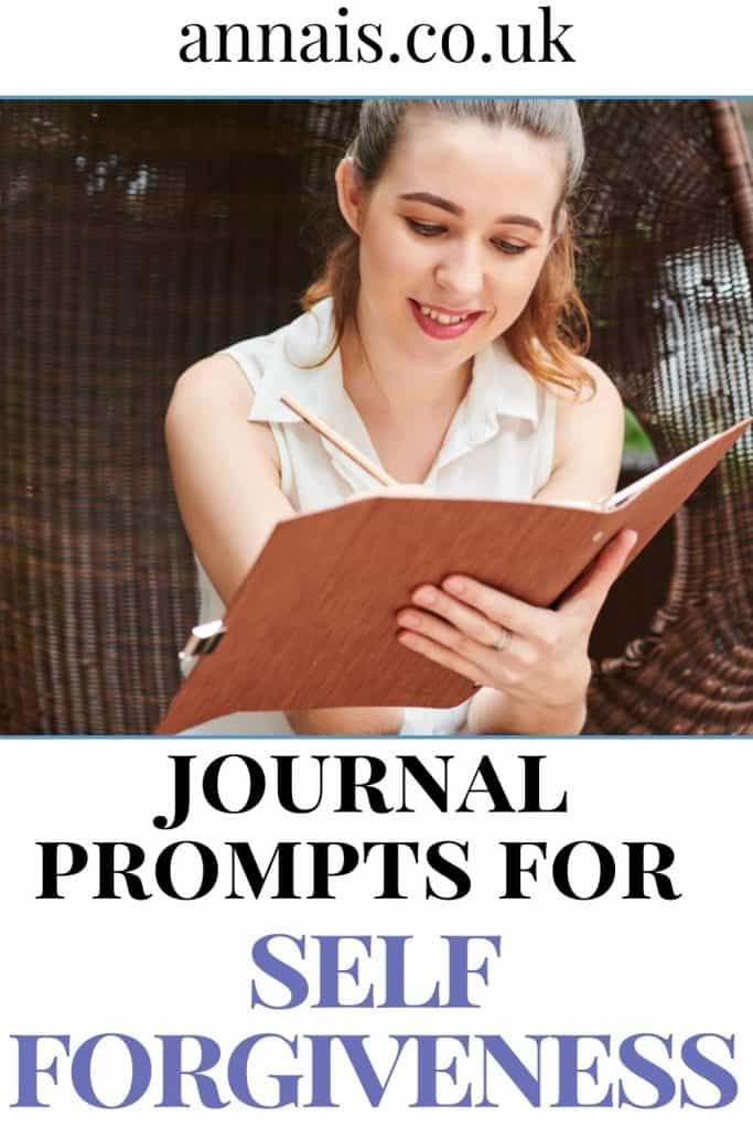woman writing in journal - self forgiveness journal prompts