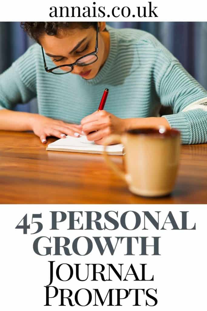 woman writing Personal Growth Journal Prompts